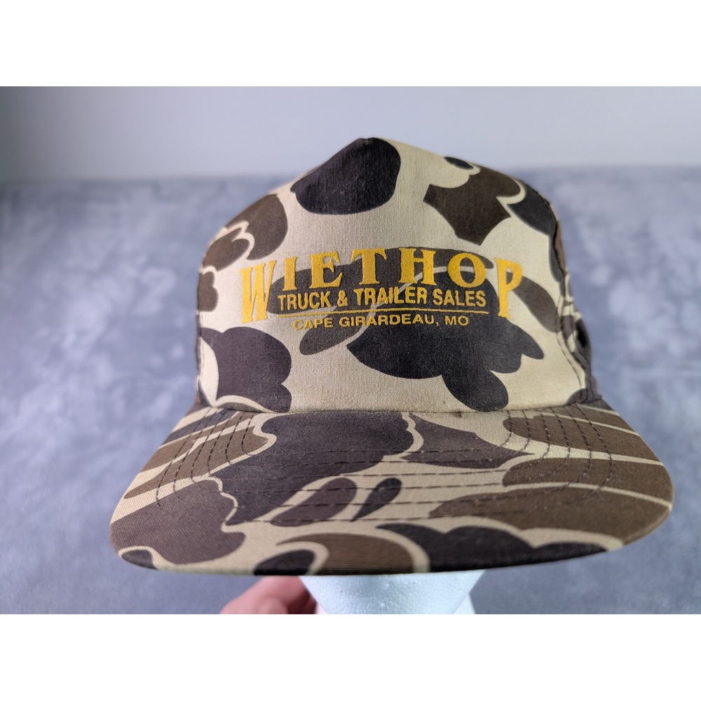 Vintage Wiethop Truck & Trailer Sales Duck Camo Snapback Hat Youngan Hat Co